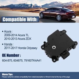LCWRGS HVAC Blend Door Actuator Compatible with Acura TL 2009-2014, Acura ZDX 2010-2013, Honda Odyssey 2011-2017, Left Main, Heater Temperature Actuator, 604-875, 604875, 79160TK4A41