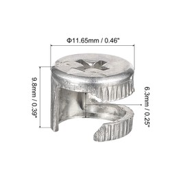 HARFINGTON Cam Lock Nut for Furniture, 8pcs 11.65x9.8mm Joint Connector Locking Nuts Furniture Connecting Cam Fittings