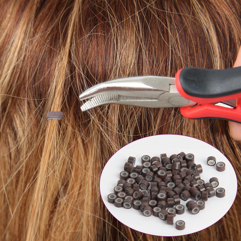 500Pcs MicroLink Beads for Hair Extensions, Micro Link Rings 5mm