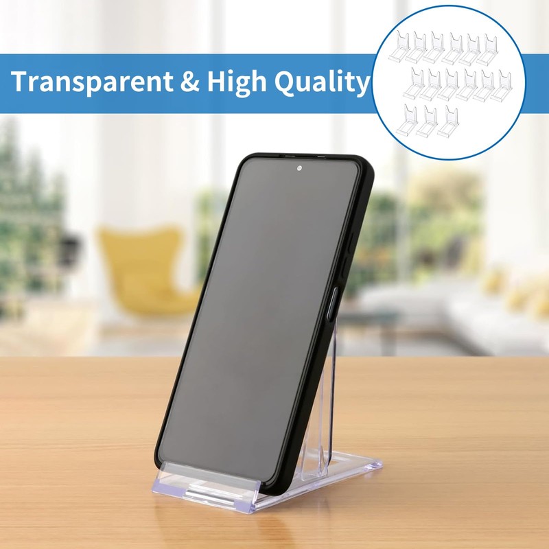15Pcs Clear Plastic Display Stand, Two Part Adjustable Clear Acrylic
