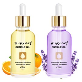 LOPHE Nail Cuticle Oil, 15 ml x2 Nail Oil Cuticle Oil for Nourishing Nails, with Pipette, Vegan, Sweet Orange Flavour, Lavender Flavour