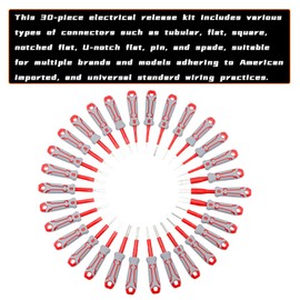 Yuesstloo 30 Pcs Universal Terminal Removal Tool Kit, for Replaces The Universal Vehicle Wire Harness Pin Connector Release Tool Set, with Stainless Steel Connectors and Non-Slip Handles