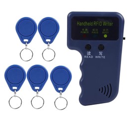 Aswalling Handheld 125KHz RFID ID Card Writer Reader for Access Control with 5 Labels Supports EM4100/EM410X