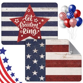SiliFine 2 Pcs 4th of July Dish Drying Mat for Kitchen, Independence Day Dish Absorbent Microfiber Mat Counter 18 x 24 Inch Dish Draining Mat Drying Mat Reusable Washable Dish Rack Pad
