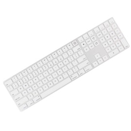 Allinside White Keyboard Cover for Mac Magic Keyboard with Touch ID and Numeric Keypad A2520 US Layout