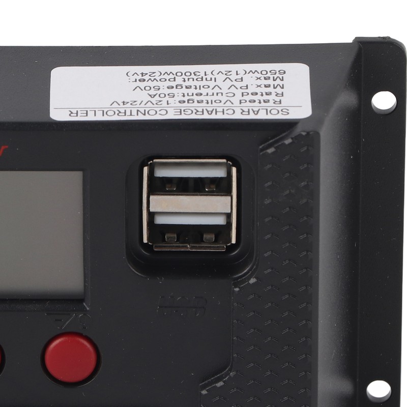 12V/24V Solar Charge Controller 50A PWM Intelligent Battery Charging Regulator