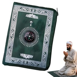 Hongoen Pray Teppich Tragbar,Reisegebetsteppich mit Kompass,Gebetsteppich to Go,Gebet Teppich Matte,Taschenformat,Reise gebetsteppich,Prayer Mat,Tragbarer Heimteppich für Familienreisen Eid-Geschenke