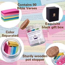 Rancco Bible Verse Jar - Read Me When Bible Verses for Prayer & Hope, Inspirational Bible Verses in a Jar, Religious Christian Gifts for Women, Men,Mom, Dad, Sister, Friend, 2.63×3.38in