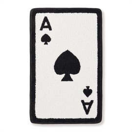Poker Bathroom Mat Funny, Ace of Spades, Extra Soft and Absorbent Bath Rugs, Machine Wash Dry, Non-Slip Carpet Mat for Tub, Shower, and Bath Room, Spade, 20x31