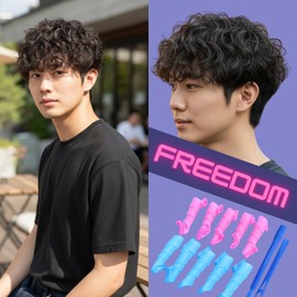 No need for a beauty salon. Men's Hair Perm Band, Self Perming Hair Curler Roller, 20 Rolls, Easy Perm at Home, Time Saving, Spiral Perm, Twist Perm, Unisex, Beauty Salon Grade Perm, For Long Hair Length 4.3 - 5.9 inches (11 - 15 cm) (Curly Perm)