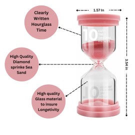 TeacherFav Sand Timer for Kids 4 Pack Colorful Hourglass 3min, 5mins, 10mins, 30mins Sand Clock Timer for Classroom, Games and Kids Room
