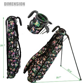 Sunday Golf Bag with 3-Point Strap & Stand for Women– Lightweight Carry Bag with Cooler Pocket, Dual Valuables Pouches, Magnetic Tool Holder – Holds 5-6 Clubs for Par 3, Walking & Travel(Colorful)
