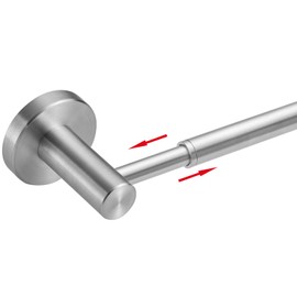 BESy Adjustable 15 to 26 Inch Single Bath Towel Bar for Bathroom SUS304 Stainless Steel Towel Holder, Wall Mount with Screws Hand Towel Bar Rod Hotel Style, Brushed Nickel