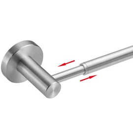 BESy Adjustable 15 to 26 Inch Single Bath Towel Bar for Bathroom SUS304 Stainless Steel Towel Holder, Wall Mount with Screws Hand Towel Bar Rod Hotel Style, Brushed Nickel
