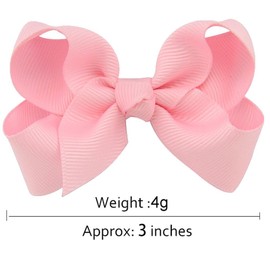 DreamHigh Baby Girls Huge Grosgrain Ribbon Boutique Hair Bows Hair Clip … (Style## A (3 inch 40 pcs in 20 colors))