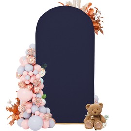 6.6FT Wedding Arch Covers Arch Backdrop Cover Arch Stand Covers Set Arch Cover Spandex Fabric Stretchy Backdrop for Wedding Birthday Party Decoration Baby Shower (Dark Blue)