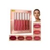 Gloss Labial Mate 6pcs Larga Duración Pigmentación Intensa