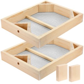 Cinnvoice 2 Pack Beehive Candy Board 10 Frame, Bee Candy Board Pollen Patty for Honey Feed Bees Feeders for Hives Bee Feeder Assembled Winter Cover Well Overwintering Colonies