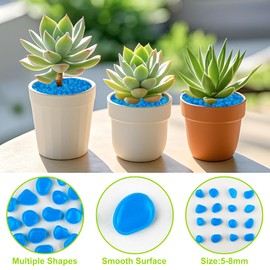 2000pcs 5-8mm Bule Glow Stones for 0utdoors Bulk Outdoor Garden Glow Pebbles Aquarium Luminous Stone for Walkways Driveway Yard Plant Pots