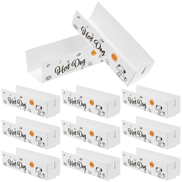 Luxshiny 100Pcs Disposable Paper Hot Dog Trays White Food Holders