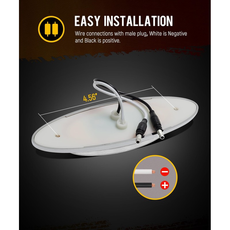 Partsam 10pcs 6.5" LED Marker Lights [DOT Approved], Oval Amber