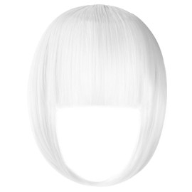 Jinnhelun Clip in Bangs,Bangs Hair Clip Extensions Clip on Wispy Bangs Natural Fake Air Bangs for Women Fringe with Temples Hairpieces Silver Grey