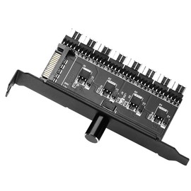 Jingelmall New 8 Port Speed Controller Computer Case Fan Speed Controller Hub, 3 Pin/4 Pin Variable Speed Radiator Speed Controller