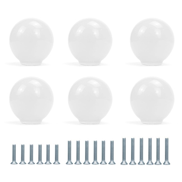FOAN Cabinet Knobs 6 Pack, Ceramic Drawer Grip Handle, Suitable