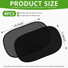 SenseYo 4 Pack UV Protection Car Side Window Shades Blocker Cover for Baby (Mixed, 20"x12")