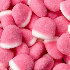 Strawberry Pufflettes Pink & White Gummy Bites 5LB Bag by The Nutty Fruit House