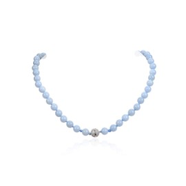 Fukugems Natural Stone Necklace for Women Men Gemstone Beads Chain Birthstone Chain, Gemstone, Pearl