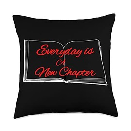 Tasty Space Everyday Is A New Chapter Apparel Inspirational Everyday is A New Chapter Inside an Open Book Throw Pillow, 18x18, Multicolor