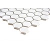 Hexagon Plain White Glossy Ceramic Mosaic Tile