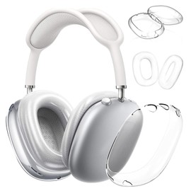 Moguri 1 Pair Case for Airpods Max, Thin Soft TPU Transparent Case, Shockproof, Scratch-Resistant, Transparent Accessories for AiPods Max, Crystal Clear