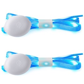 Syhood LED Light Up Shoe Laces Nylon LED Shoelaces with Flashing Shoe Laces for Party Favors Hip-hop Dancing (Blue)