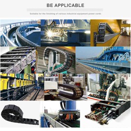 OTOTEC 2Pcs 18x37mm Nylon Drag Chains Semi Closed Cable Wire Carrier Tow Line 1M Length Flexible Nested For CNC Machine Tools 3D Printer Accessories