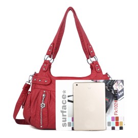 Angelkiss Large Purses and Handbags for Women Washed Faux Leather Crossbody Hobo Satchel Shoulder Handbag Tote Purse