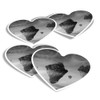 Vinyl Heart Stickers (Set of 4) - BW - Floating