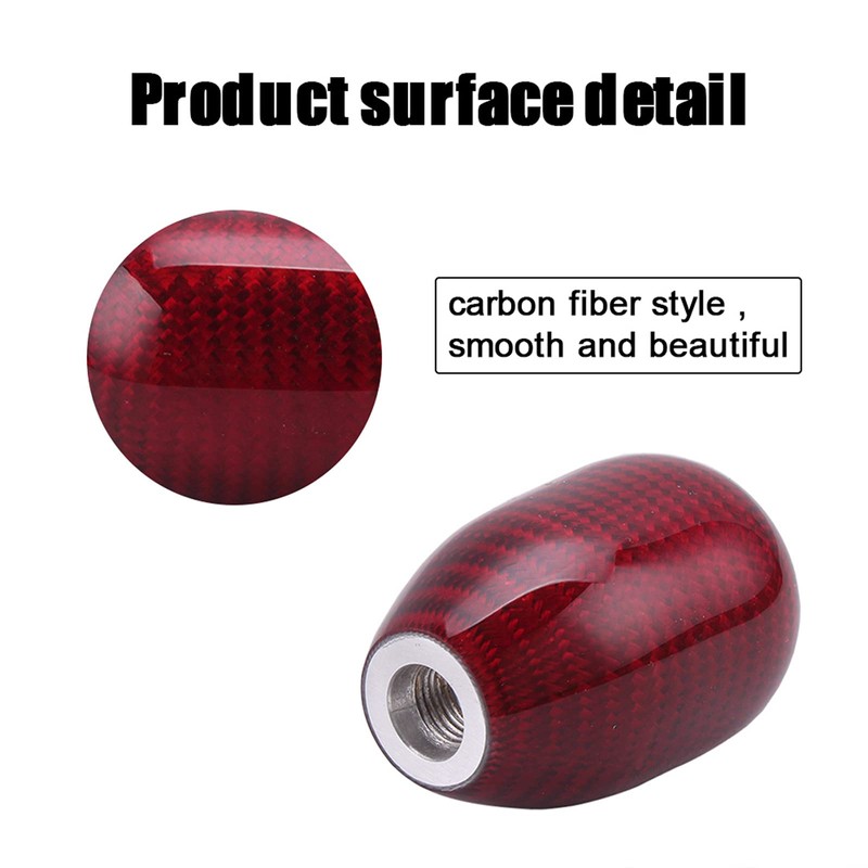 Carbon Fiber Shift Knob Gear Shifter Knobs with 3 Adapter