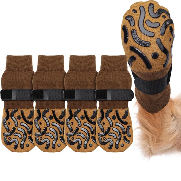 AOOTUERL 2 Paar Hundesocken stoppen Lecken, Pfotenschutz, verstellbare Stiefel, Greifer