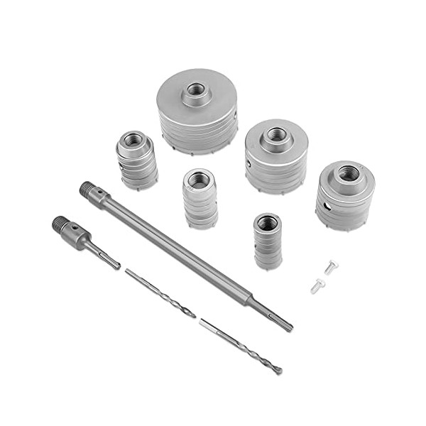 Concrete Hole Saw Kit, TCT Core Drill Bits, SDS Plus