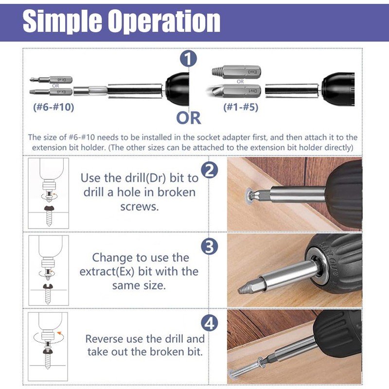 Yakamoz 22Pcs Mini Damaged Screw Extractor Kit Small Stripped Screws