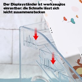 Card Stand, Postcard Stand, Acrylic, 7 Tiers, 18.5 x 30 x 31 cm, for Birthday Cards, Retail Display Window, Graded Cards, PSA Cards, Sports Cards, Greeting Cards, Stickers, Tea Box