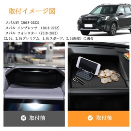Auovo Subaru XV Impreza Forester sk Display Front Mat Dashboard Mat Rubber Cup Interior Rubber Mat (Black)