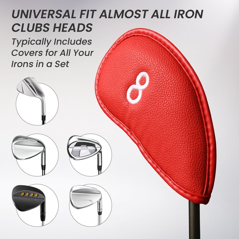 Golf Iron Head Covers Value 12 Piece Set, Synthetic Leather