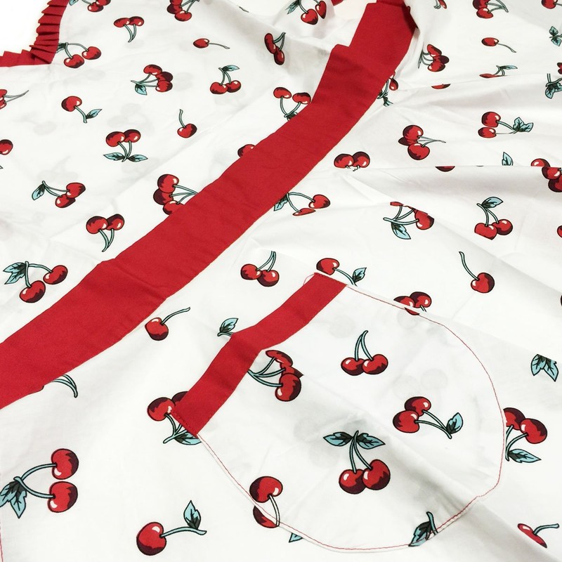 allydrew Classic Sweetheart Adjustable Apron, Cherries