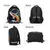 AnySmic Backpack for Kids, Black School Bag with Graffiti Whale
