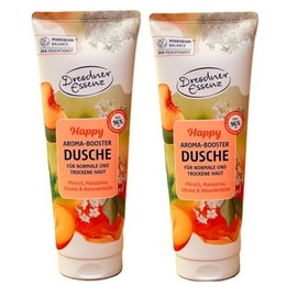 Dresdner Essenz Aroma Booster Happy Vegan Shower Gel 2 x 250 ml Pack of 2