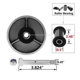 Syration Heavy Duty Caster Steel Cast Iron Wheel, Tool Box and Workbench Rigid Caster 800 LB Capacity (4 inch, 1 Rigid)