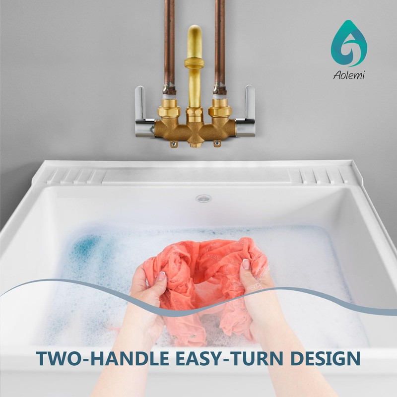 Aolemi Laundry Utility Sink Faucet Wall Mounted Laundry Tub Faucet